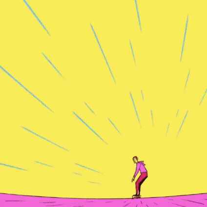 Animated character walking with a boombox